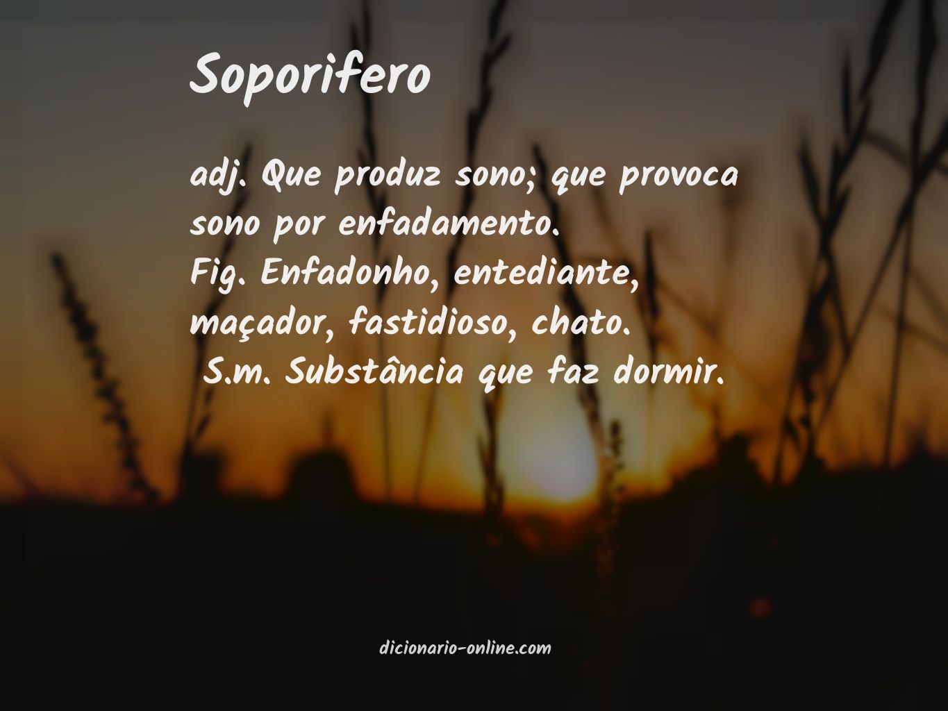 Significado de soporifero