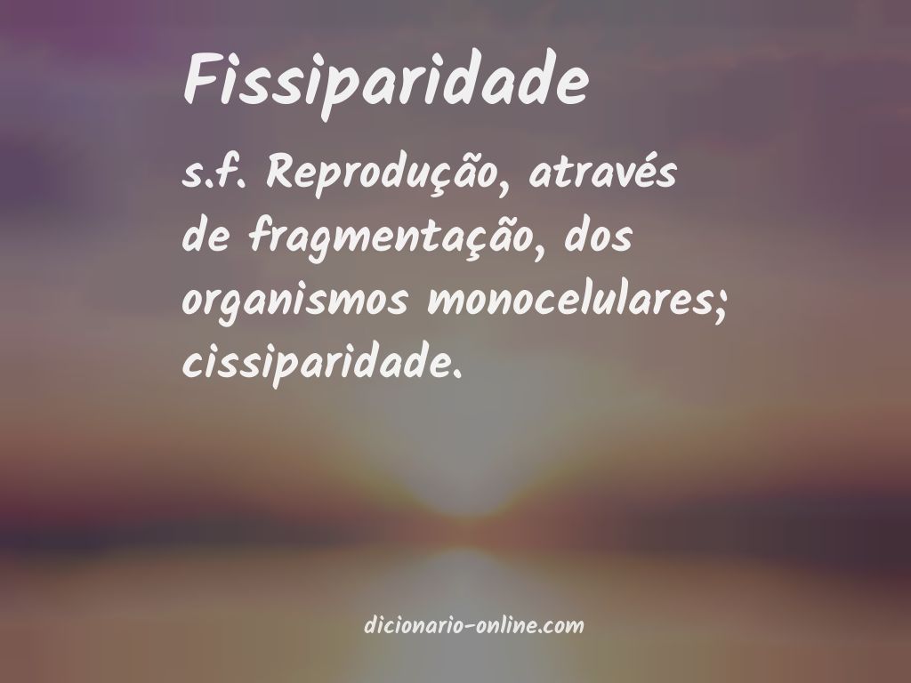 Significado de fissiparidade