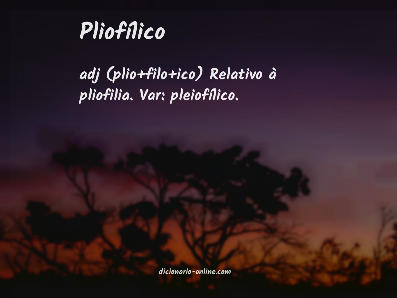 Significado de pliofílico
