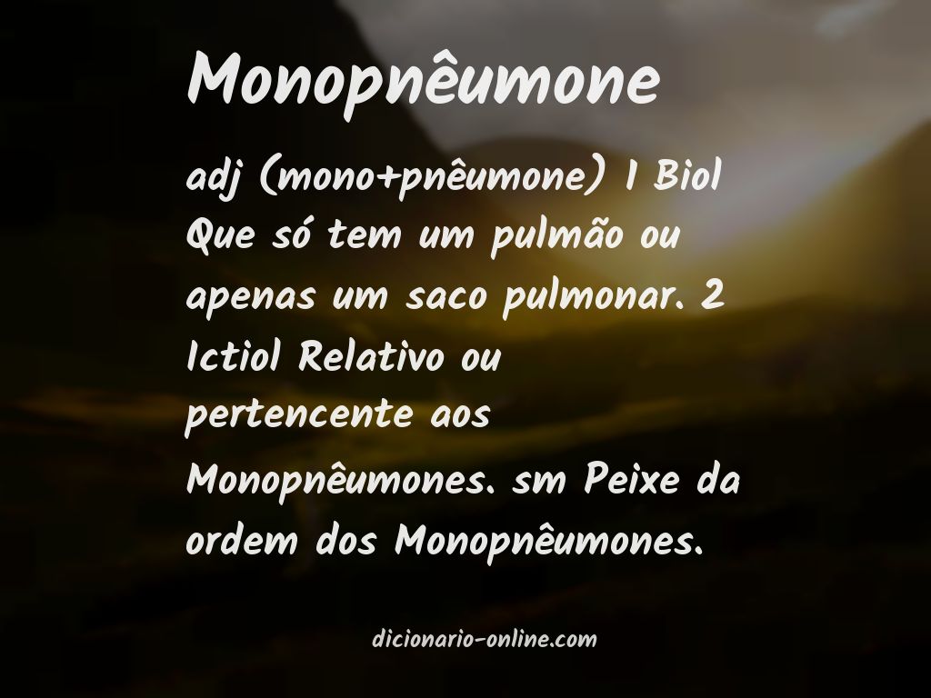 Significado de monopnêumone
