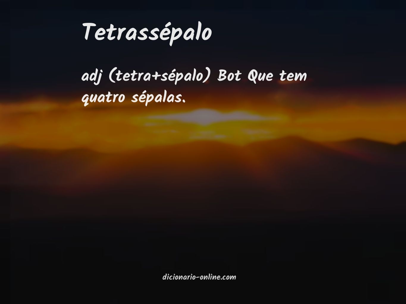 Significado de tetrassépalo