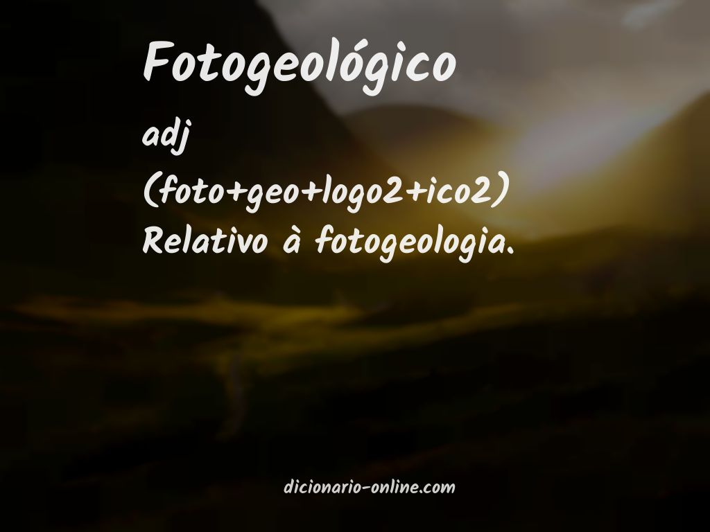 Significado de fotogeológico