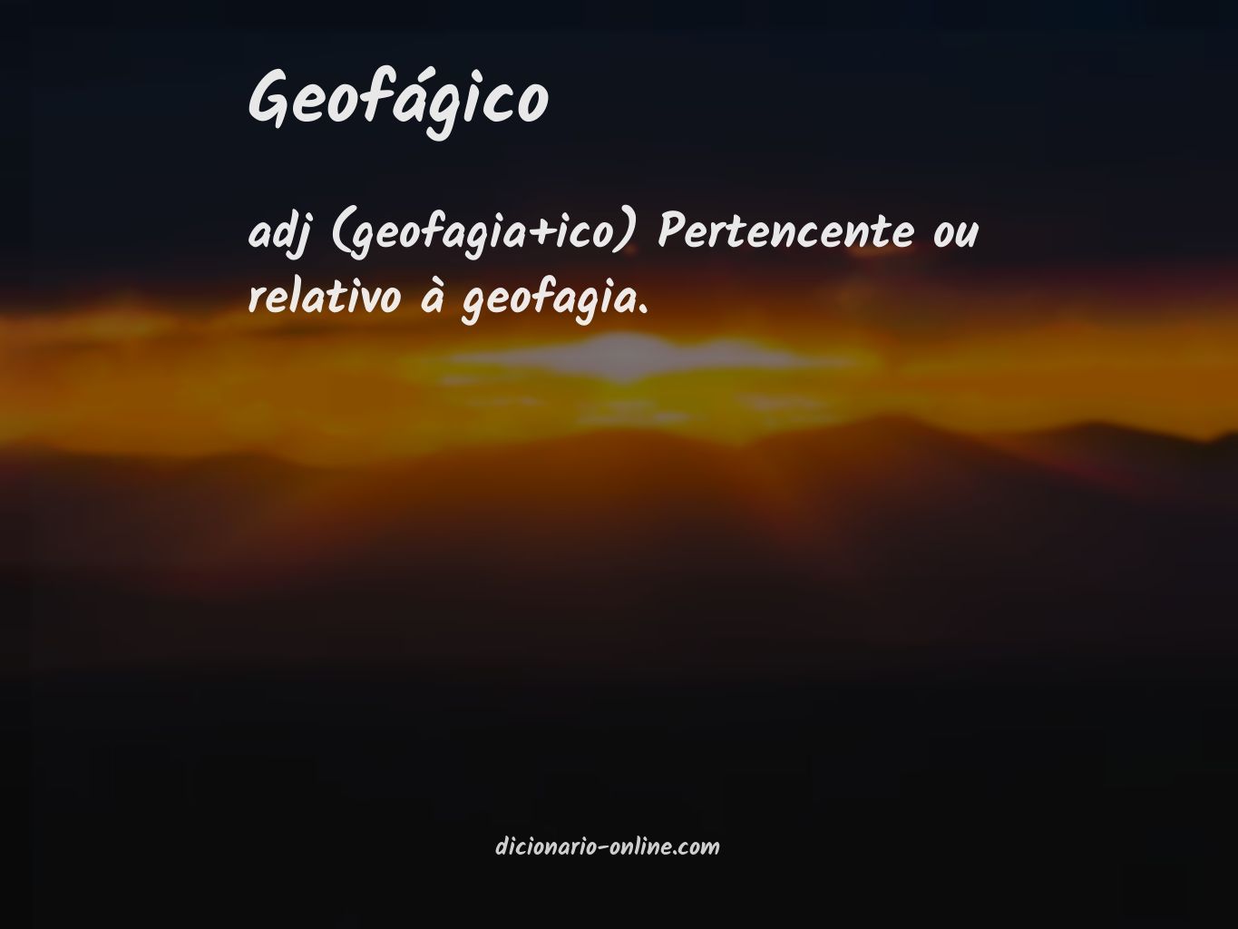 Significado de geofágico