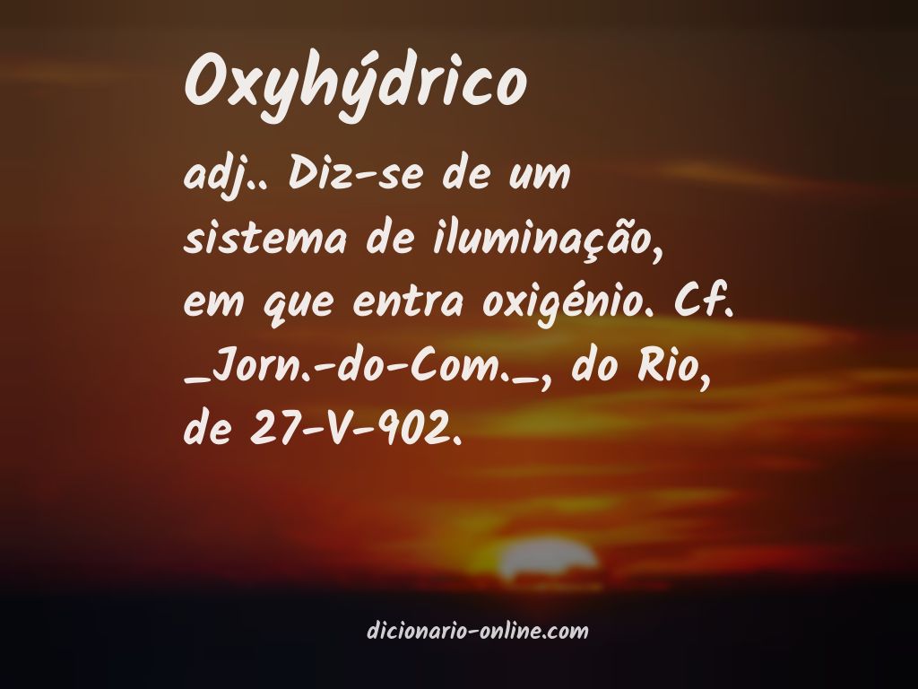 Significado de oxyhýdrico