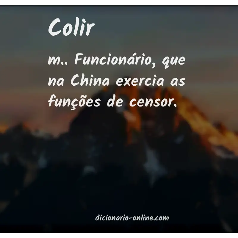 Significado de colir