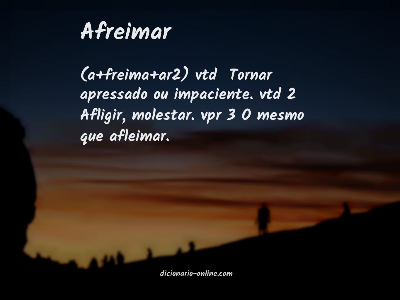 Significado de afreimar