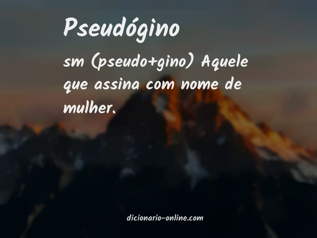 Significado de pseudógino