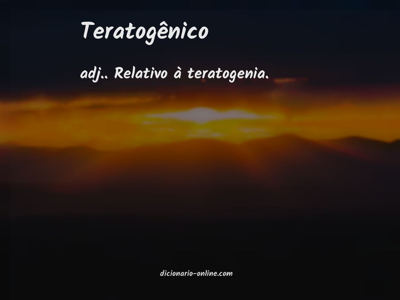 Significado de teratogênico