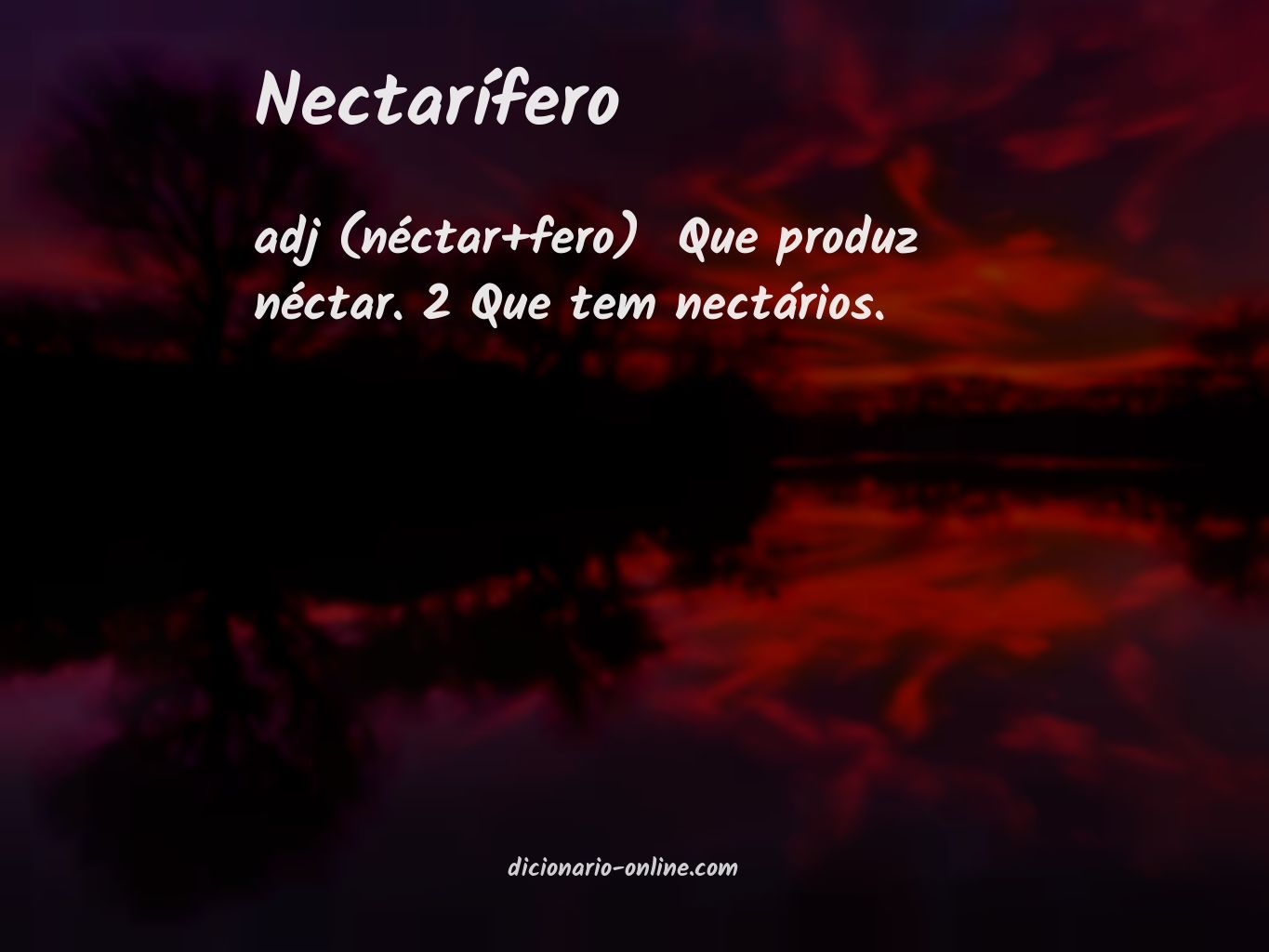 Significado de nectarífero