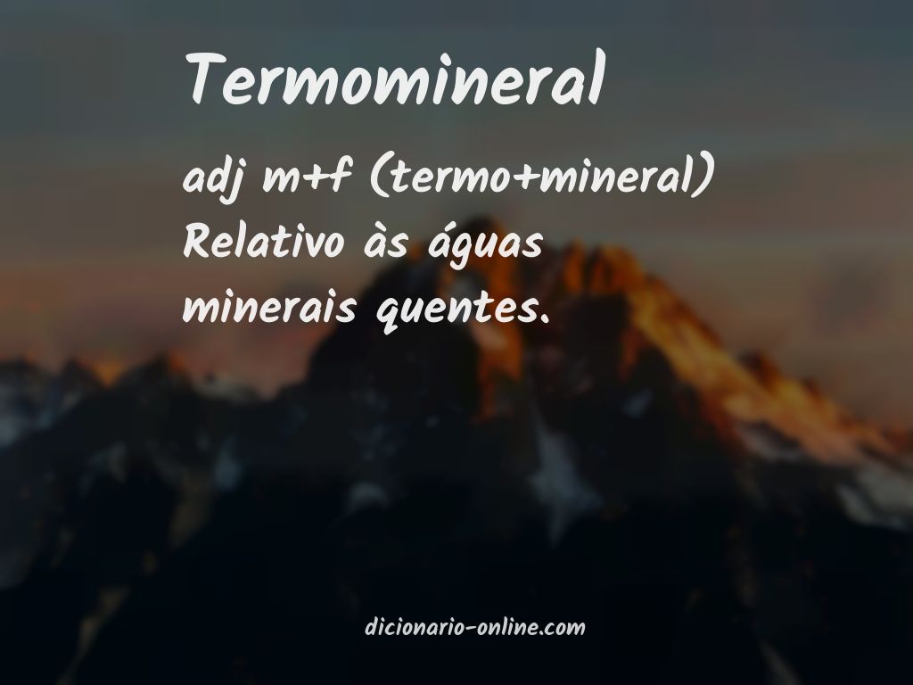 Significado de termomineral