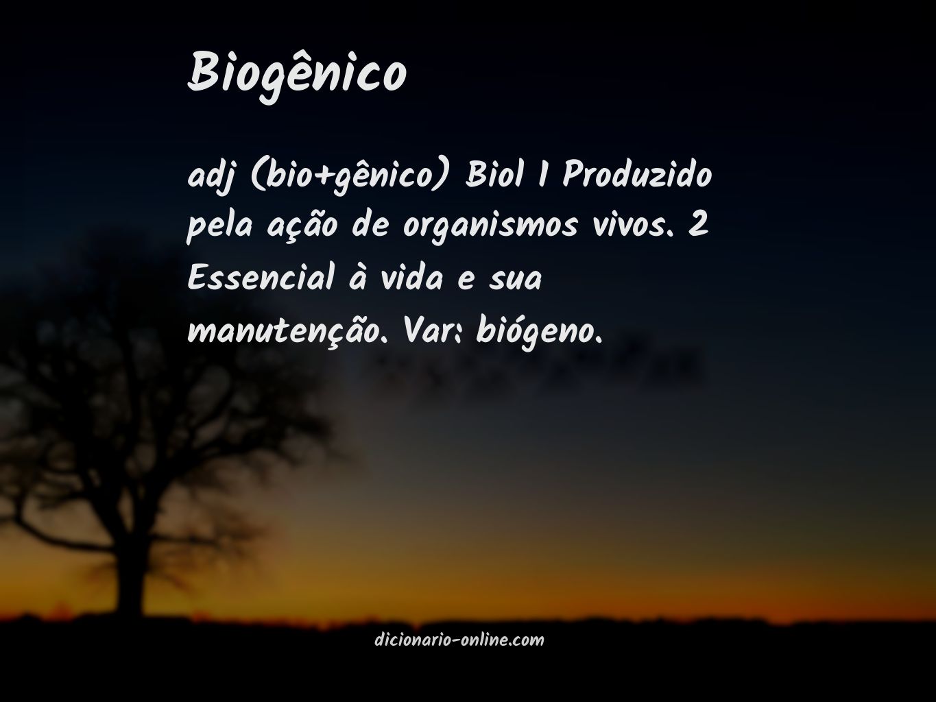 Significado de biogênico