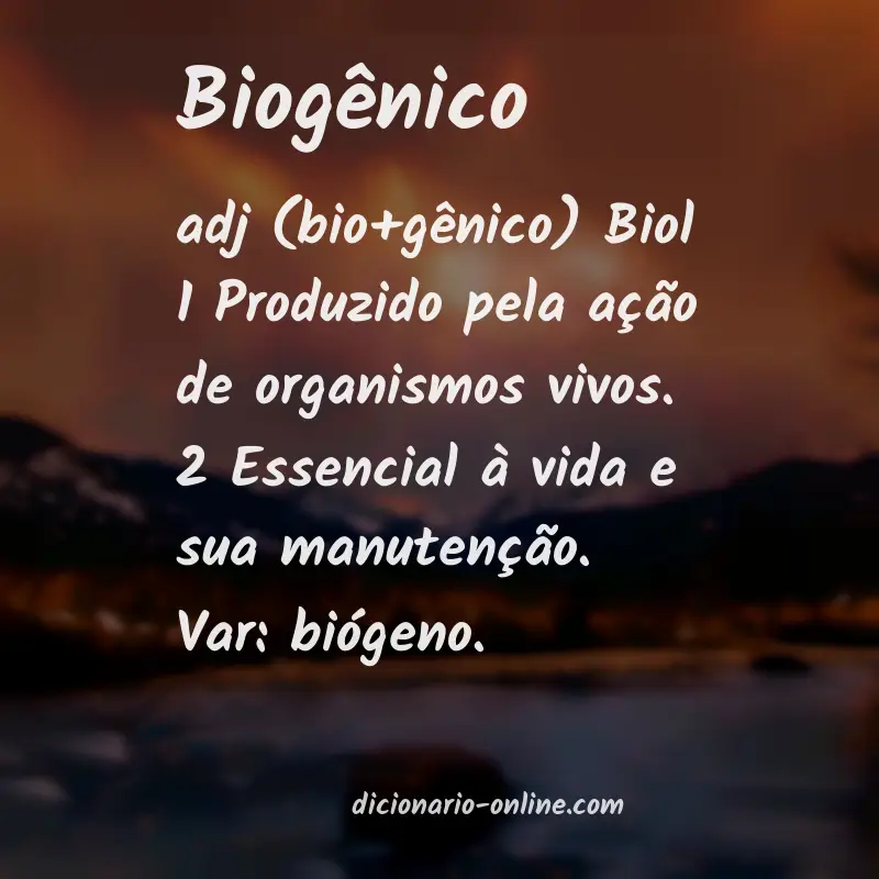 Significado de biogênico