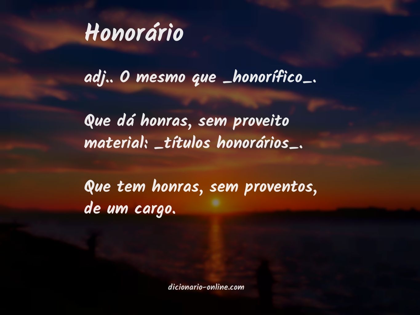 Significado de honorário