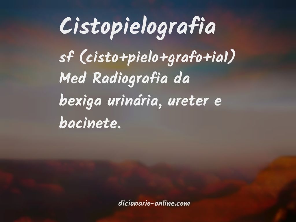 Significado de cistopielografia