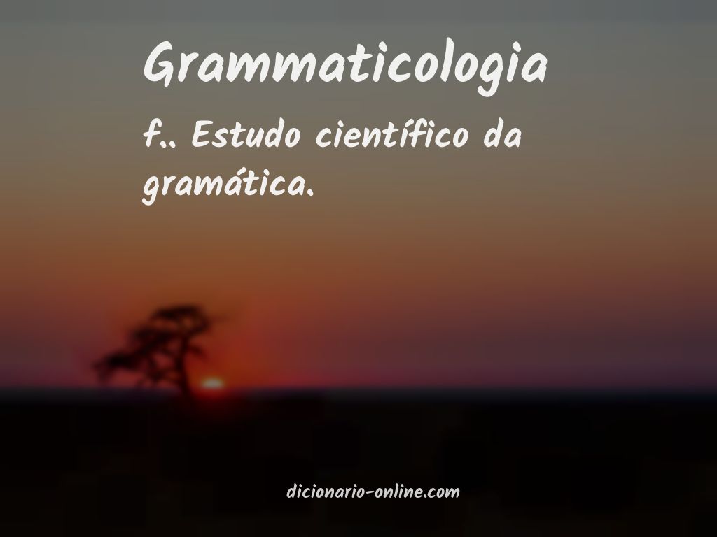 Significado de grammaticologia