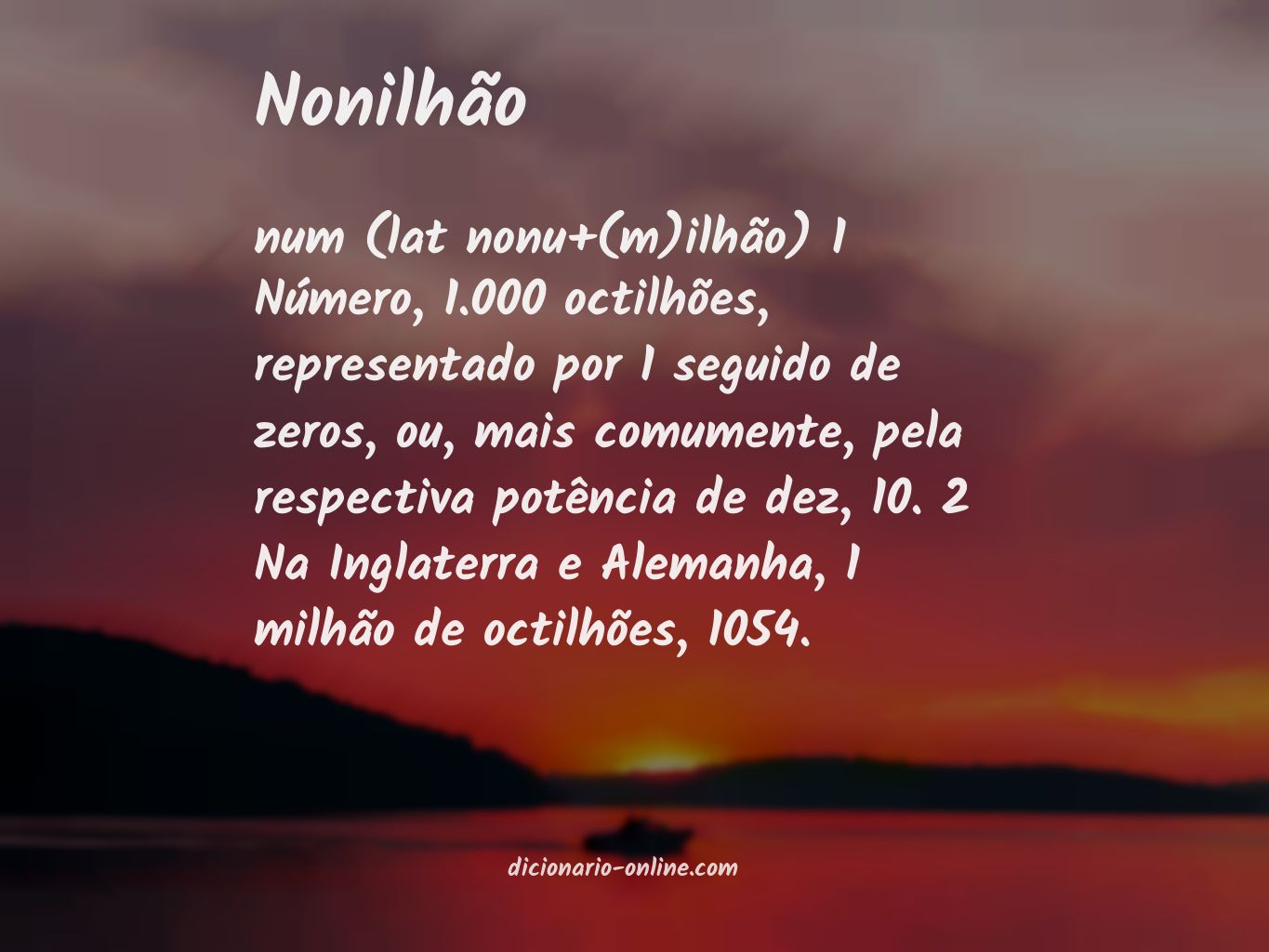 Significado de nonilhão