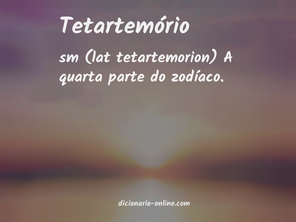 Significado de tetartemório