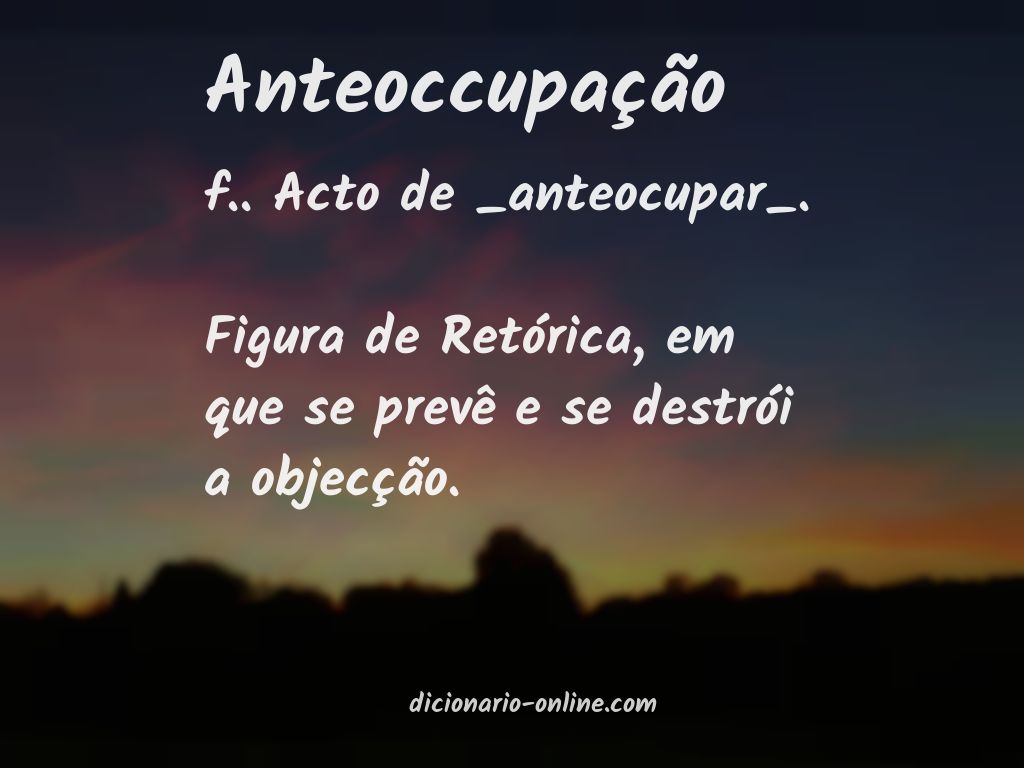 Significado de anteoccupação