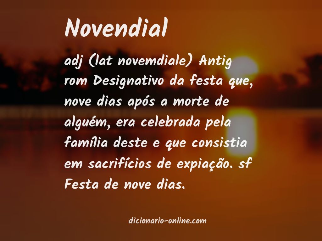 Significado de novendial