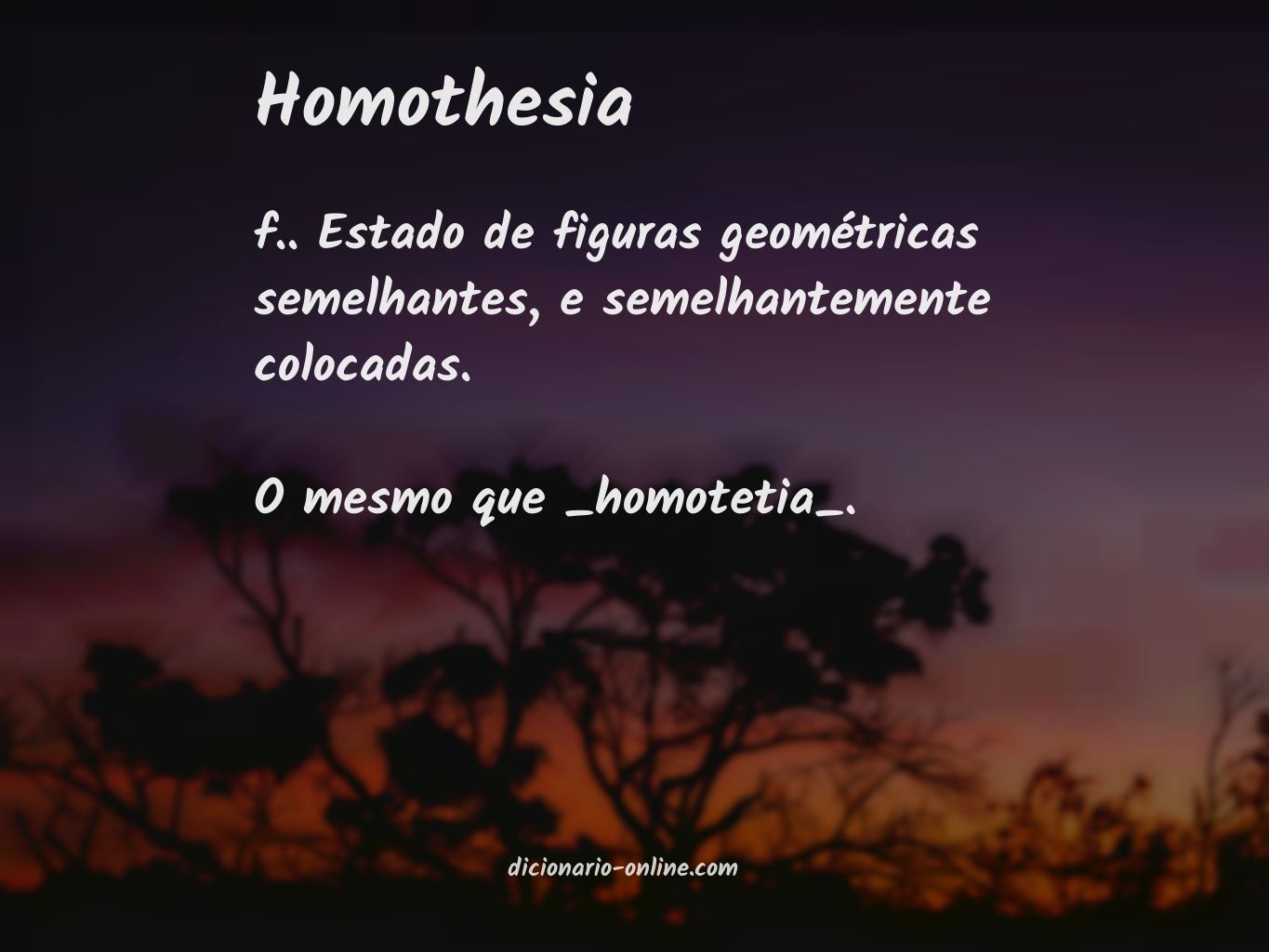 Significado de homothesia