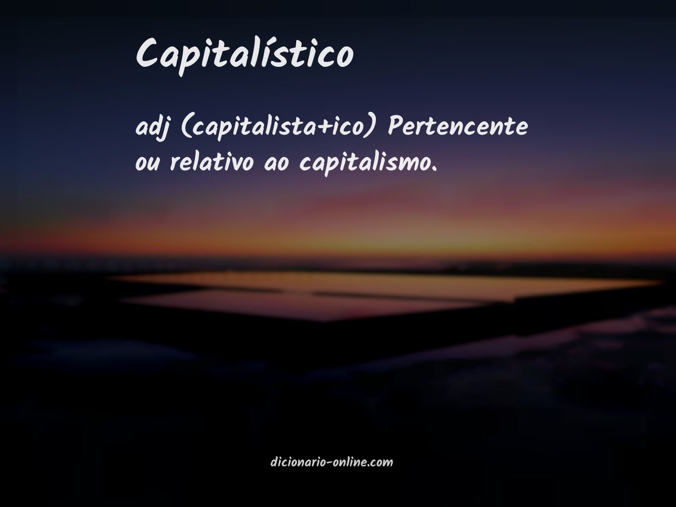 Significado de capitalístico