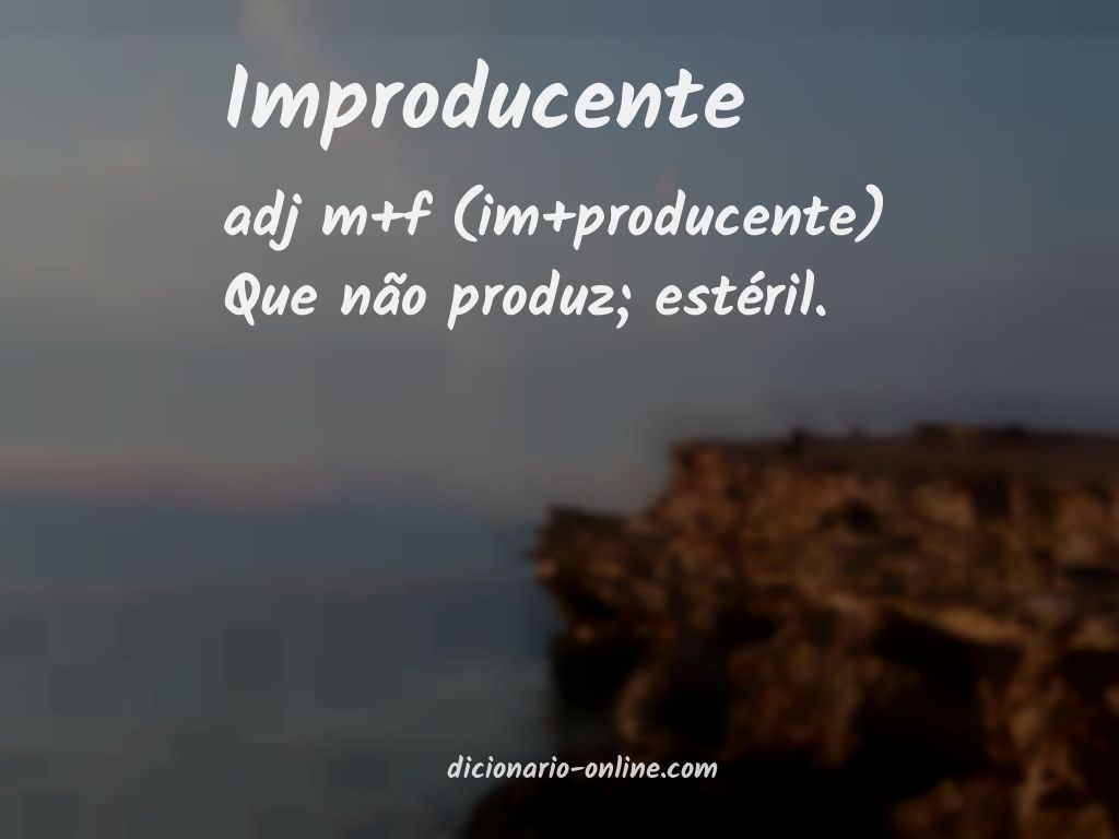 Significado de improducente