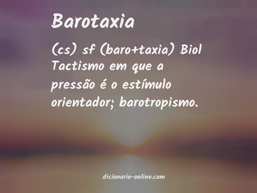 Significado de barotaxia