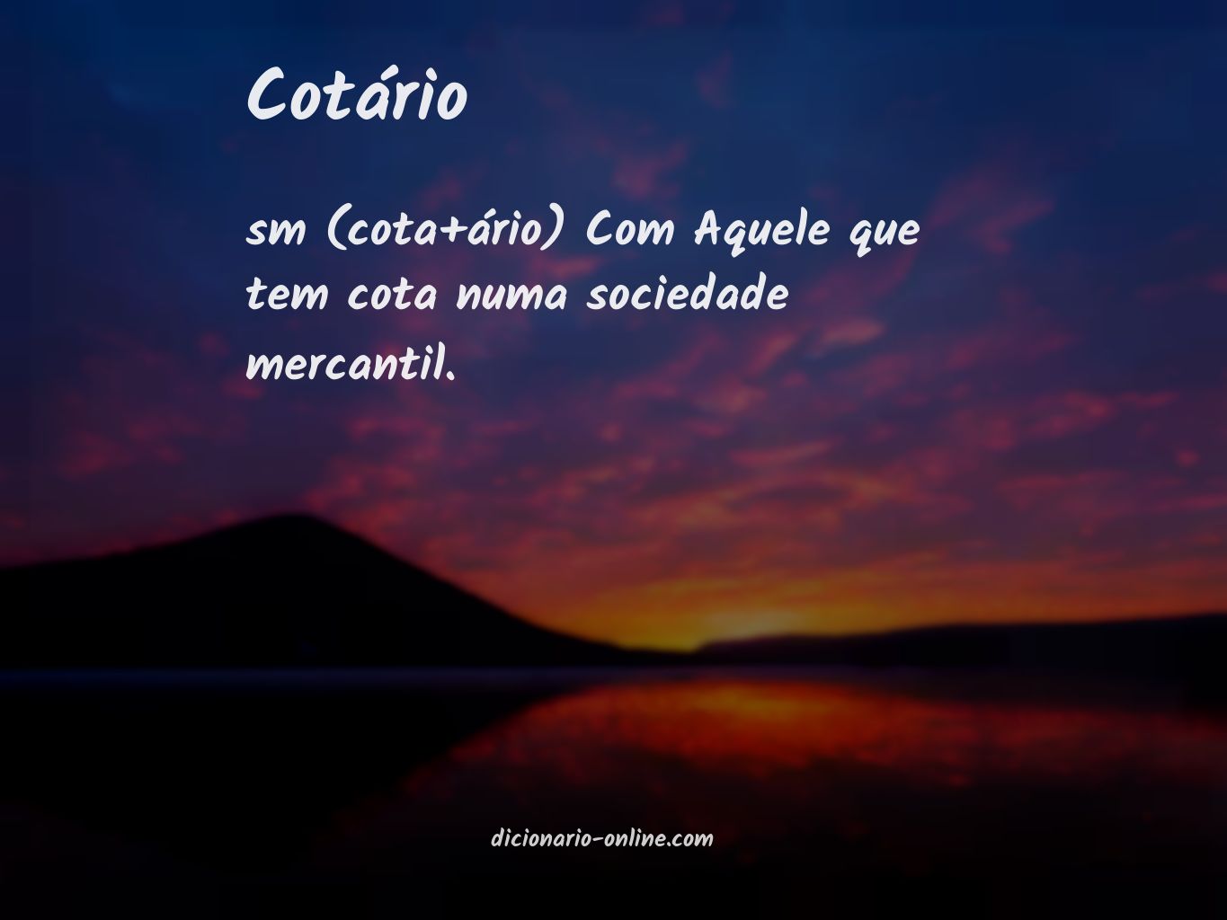 Significado de cotário