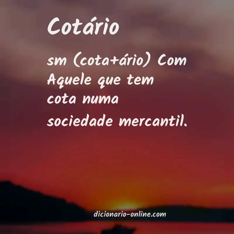 Significado de cotário