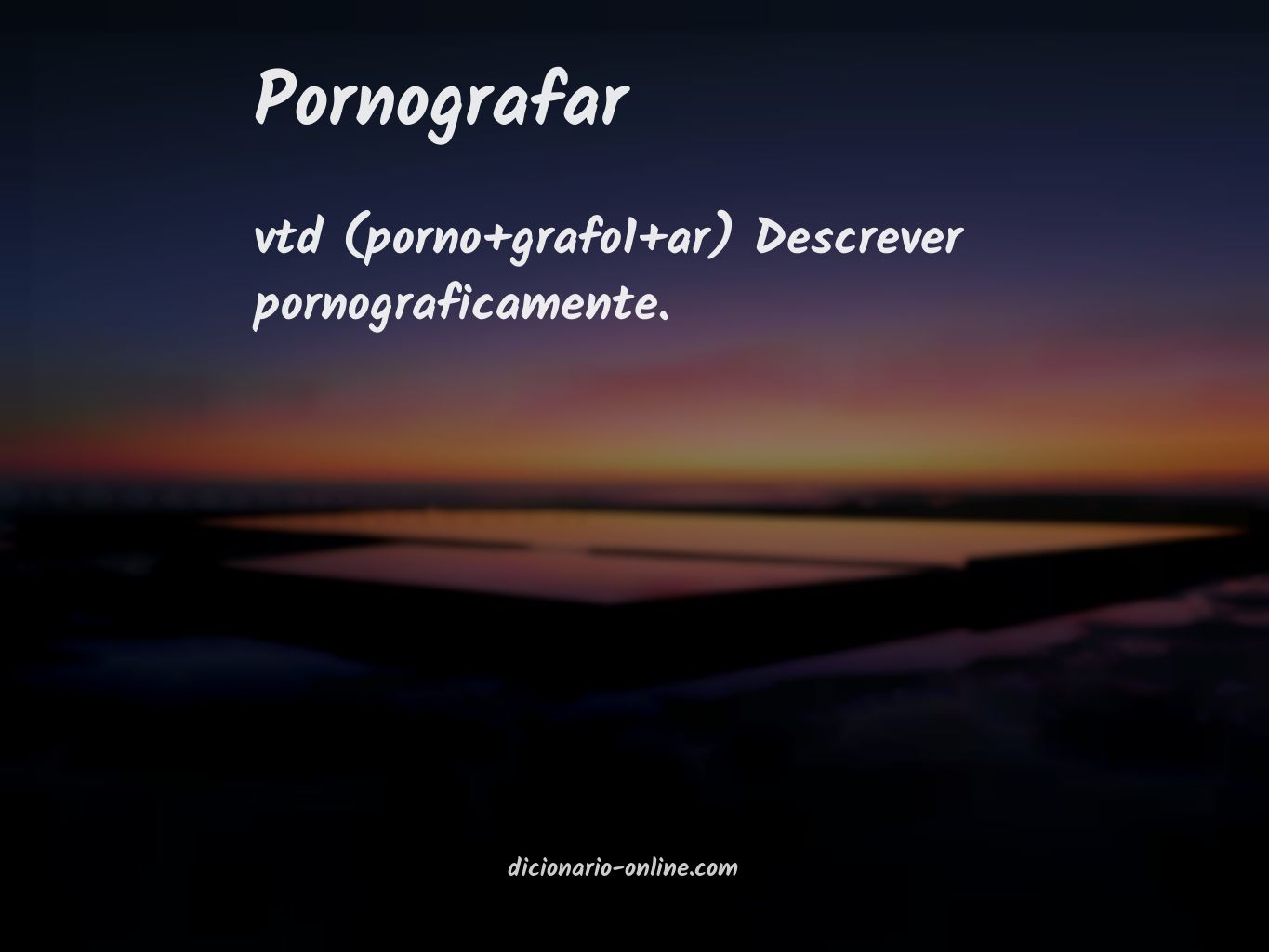 Significado de pornografar