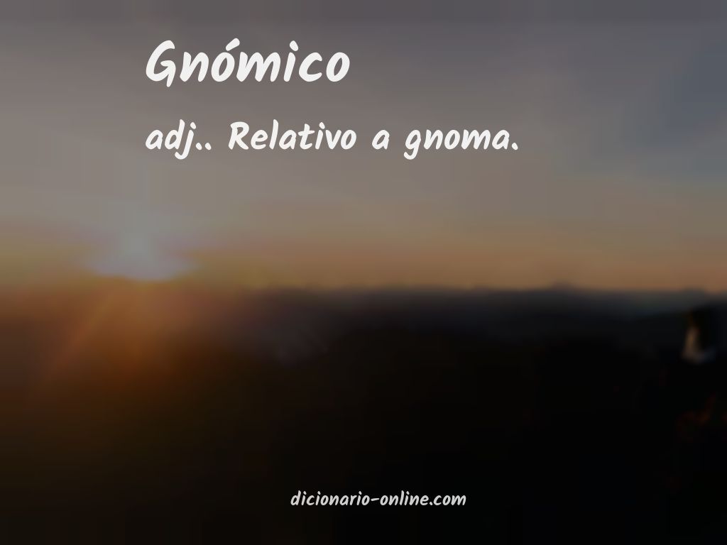 Significado de gnómico