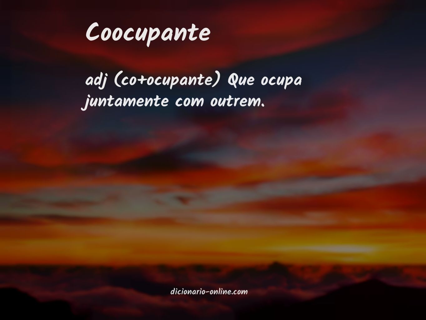 Significado de coocupante