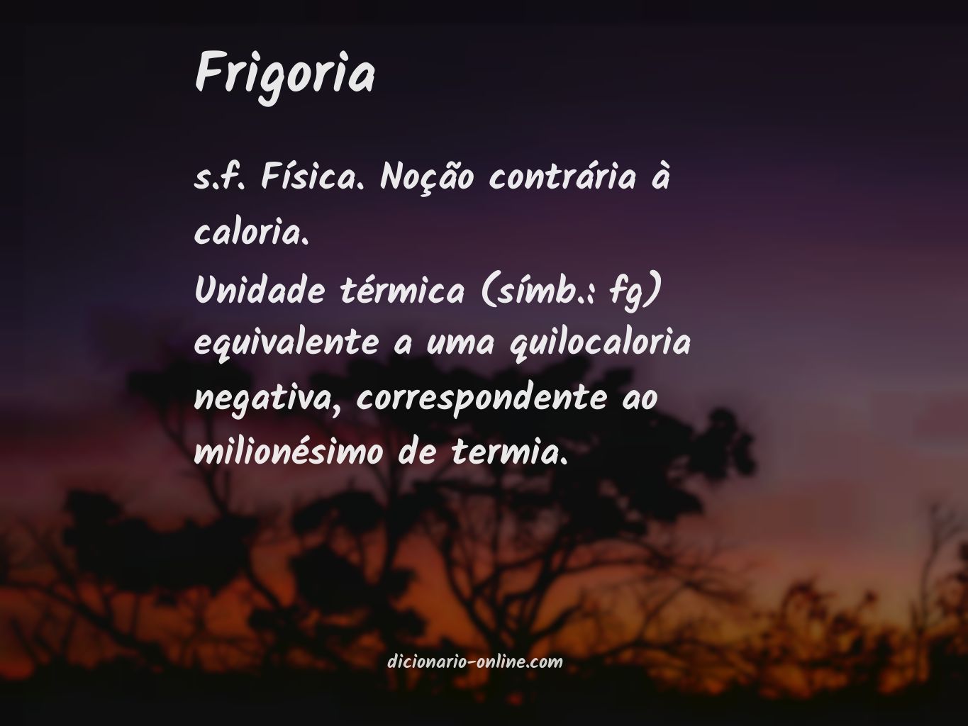 Significado de frigoria