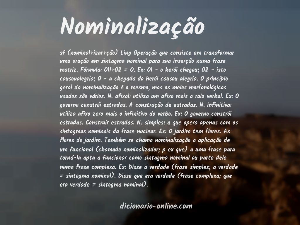 Significado de nominalização