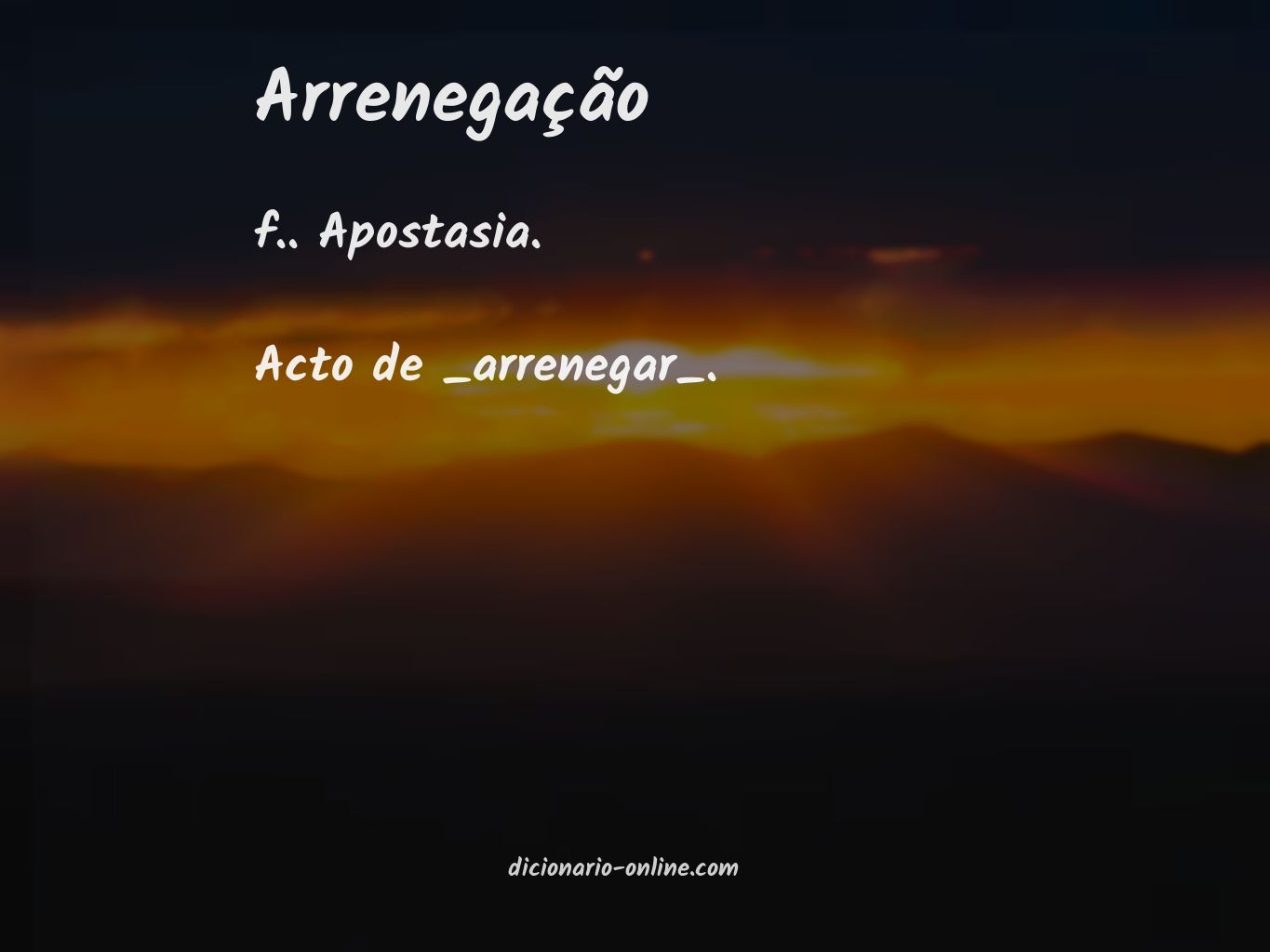 Significado de arrenegação