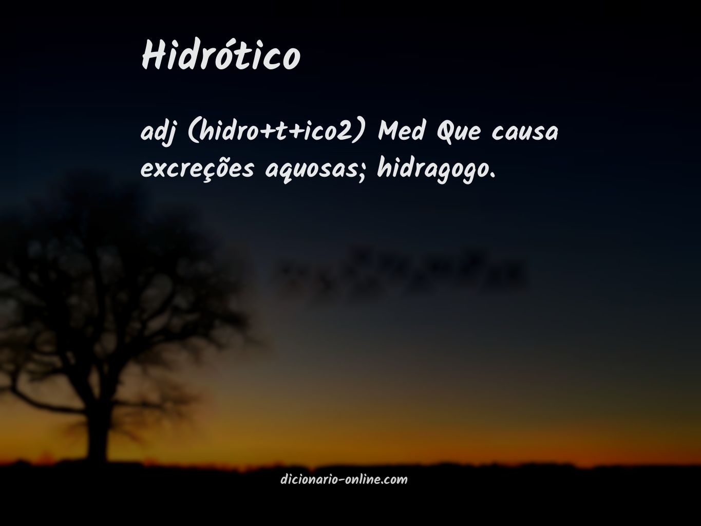 Significado de hidrótico