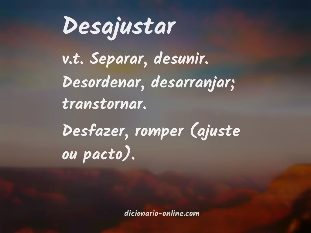 Significado de desajustar