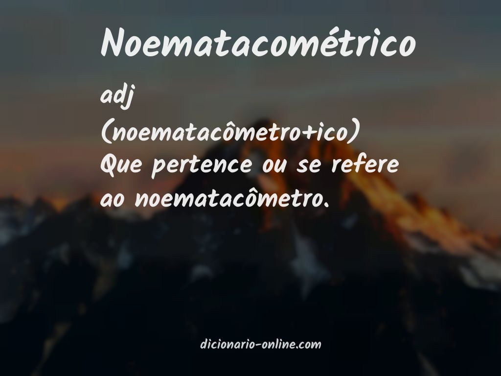 Significado de noematacométrico