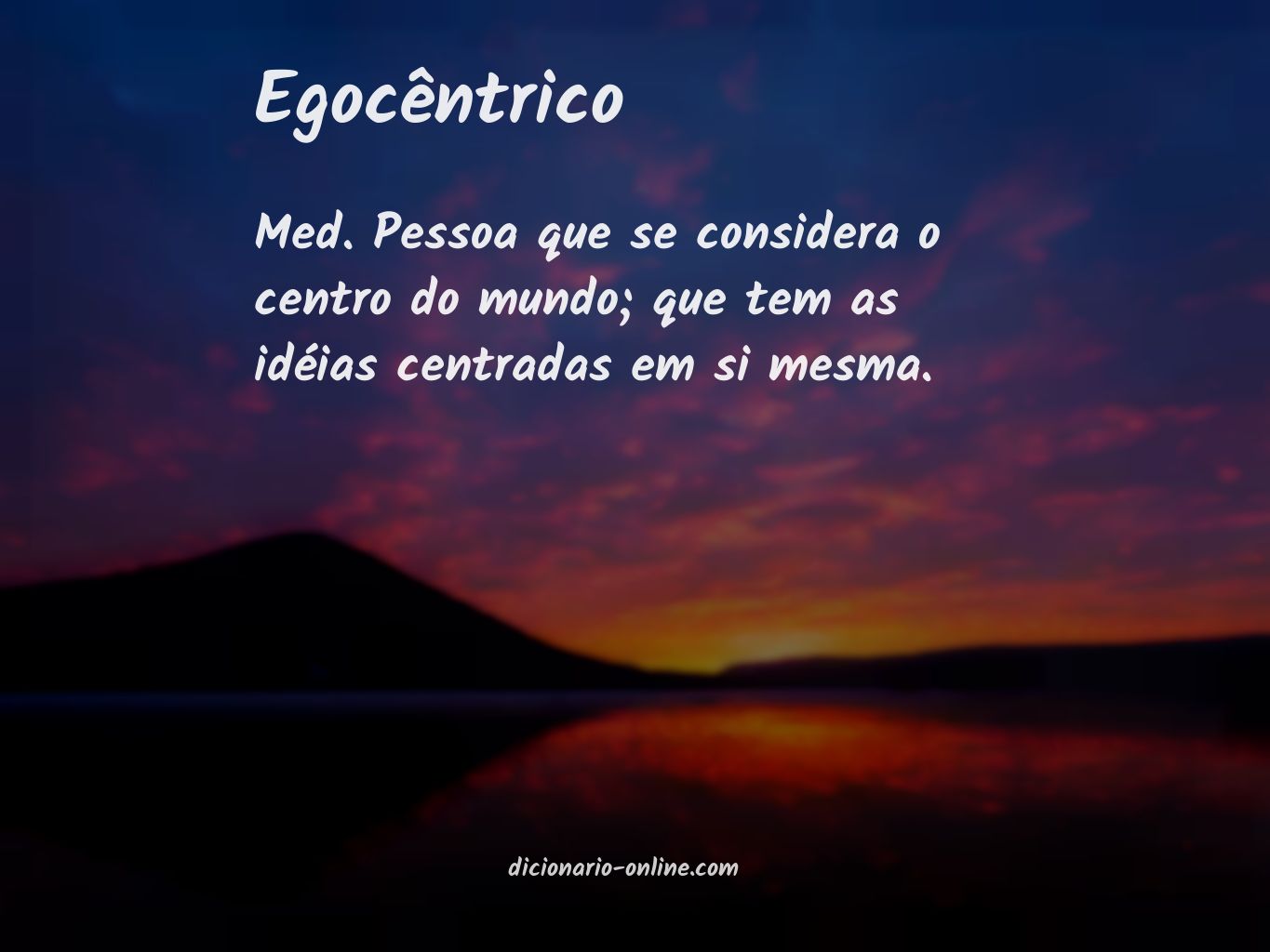 Significado de egocêntrico