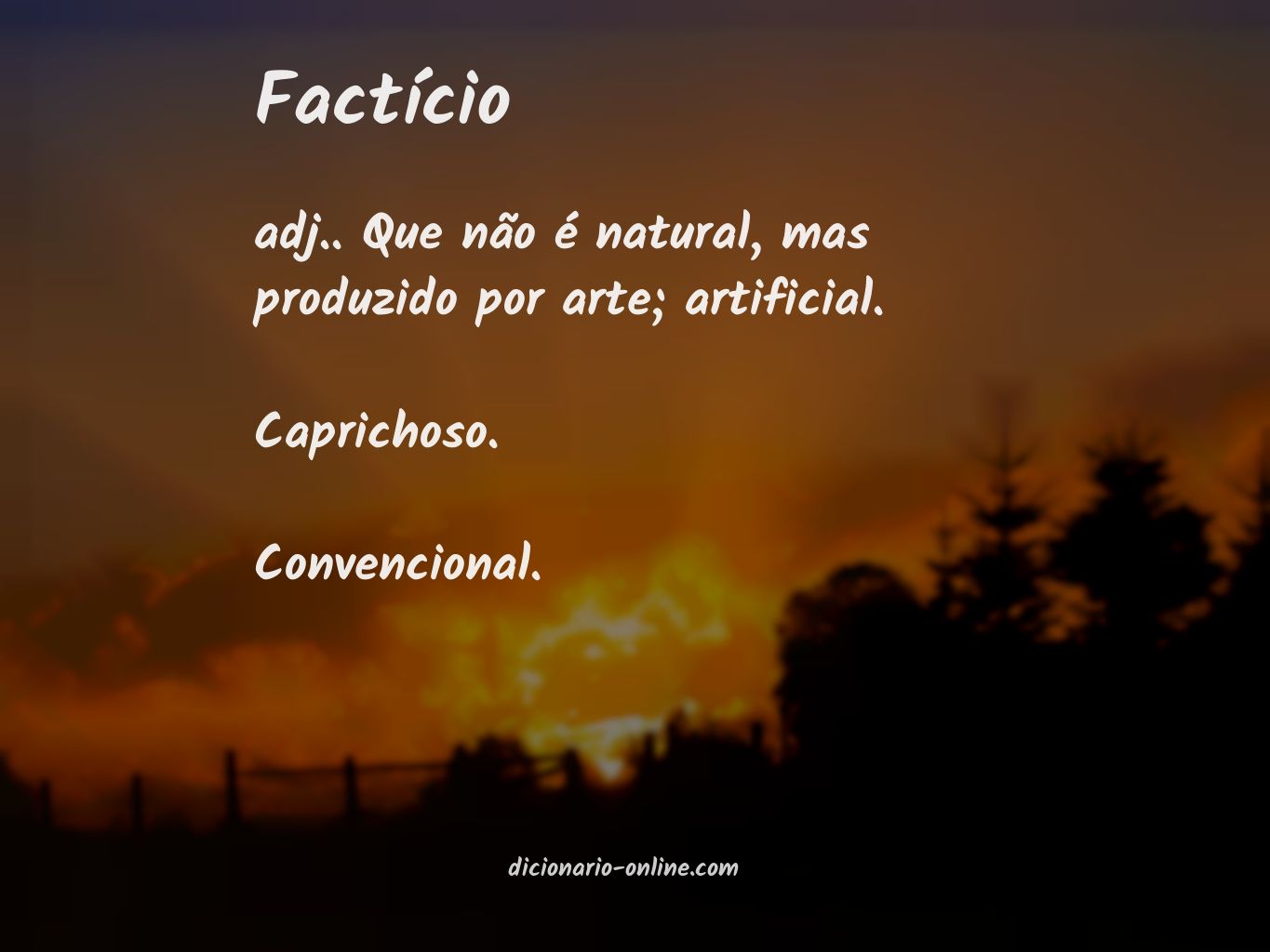 Significado de factício