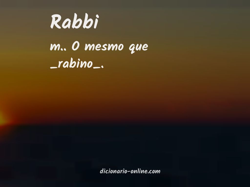 Significado de rabbi