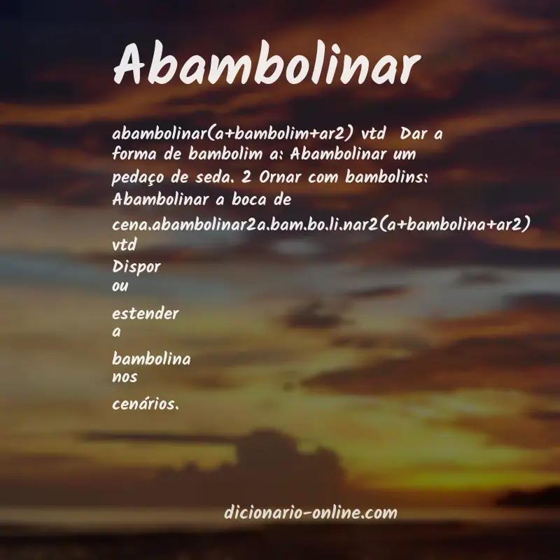 Significado de abambolinar