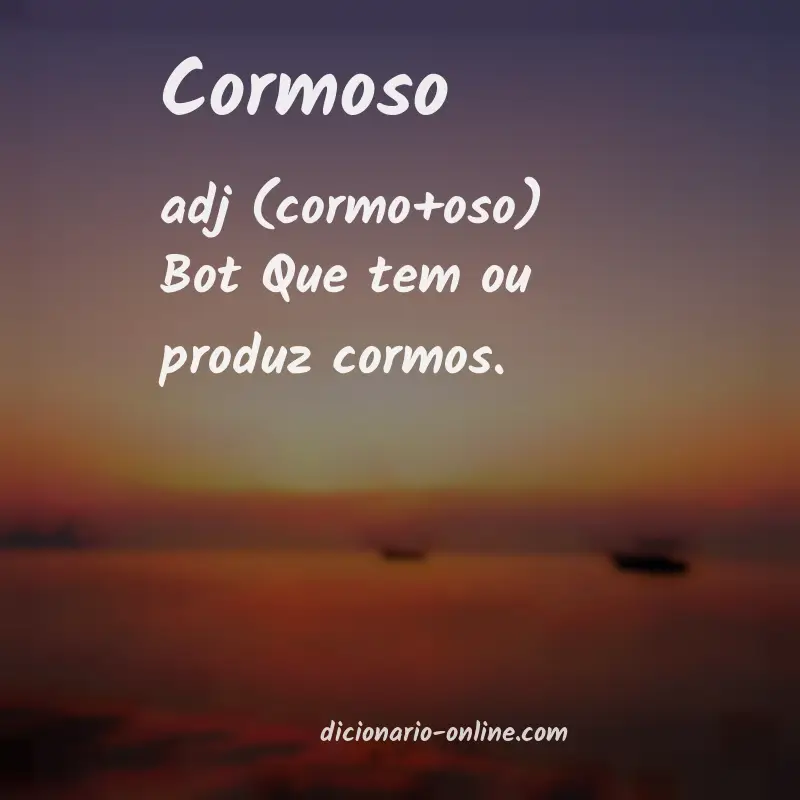 Significado de cormoso