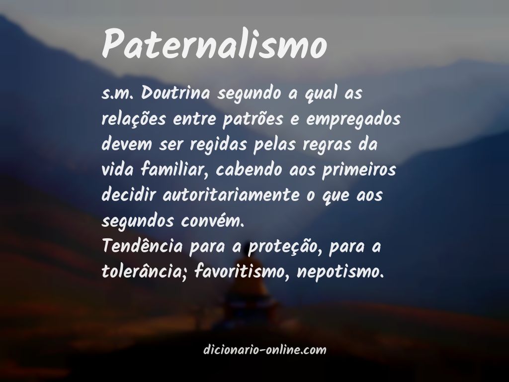 Significado de paternalismo