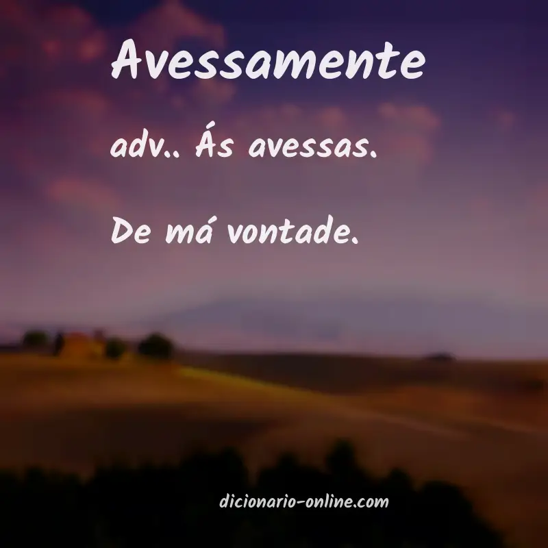 Significado de avessamente