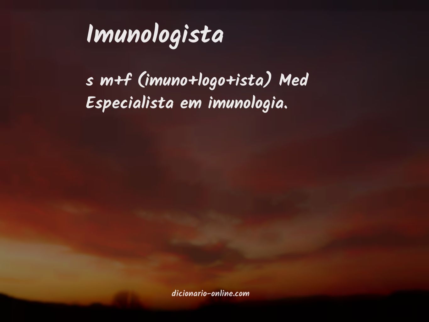 Significado de imunologista