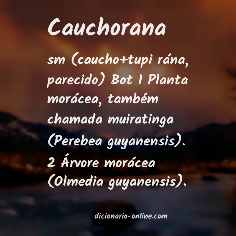 Significado de cauchorana