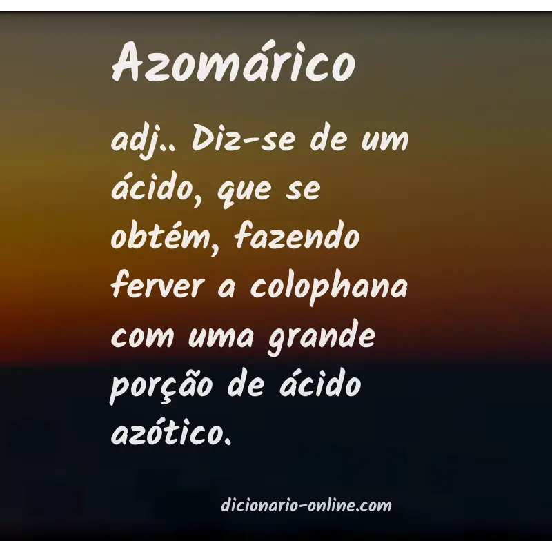 Significado de azomárico