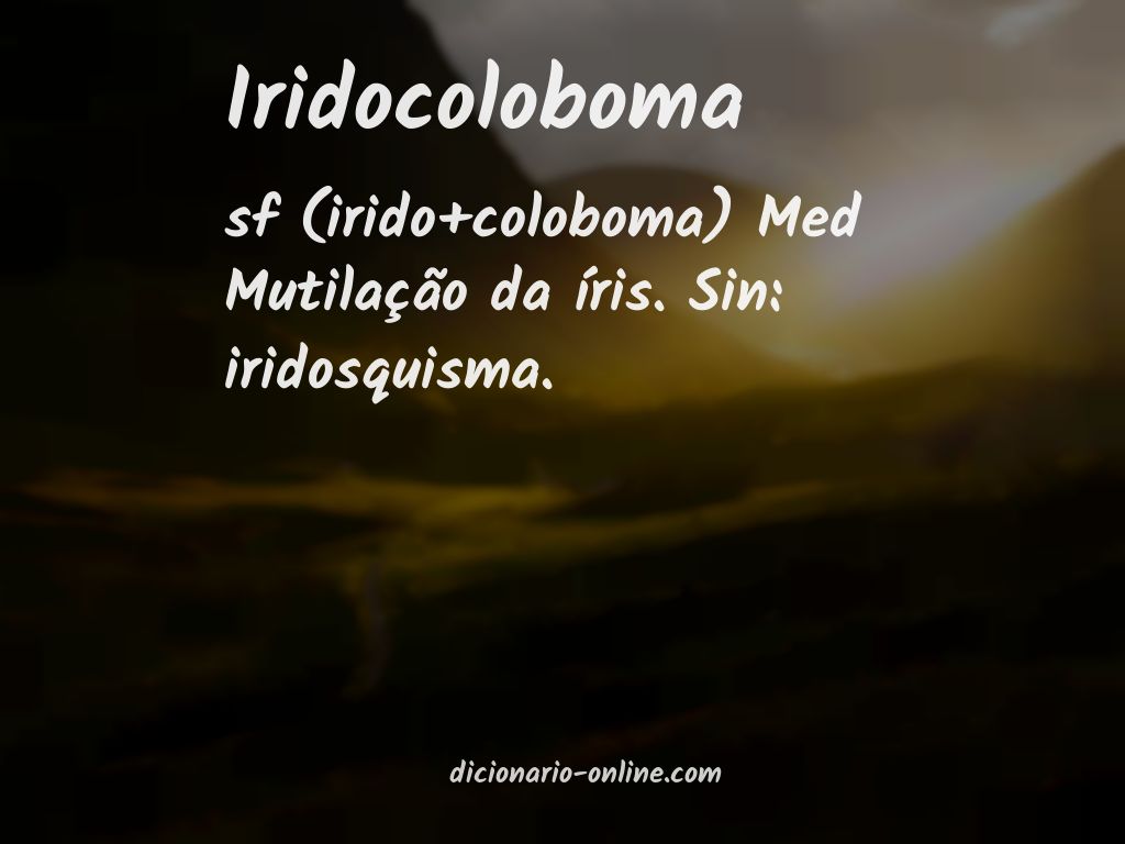 Significado de iridocoloboma