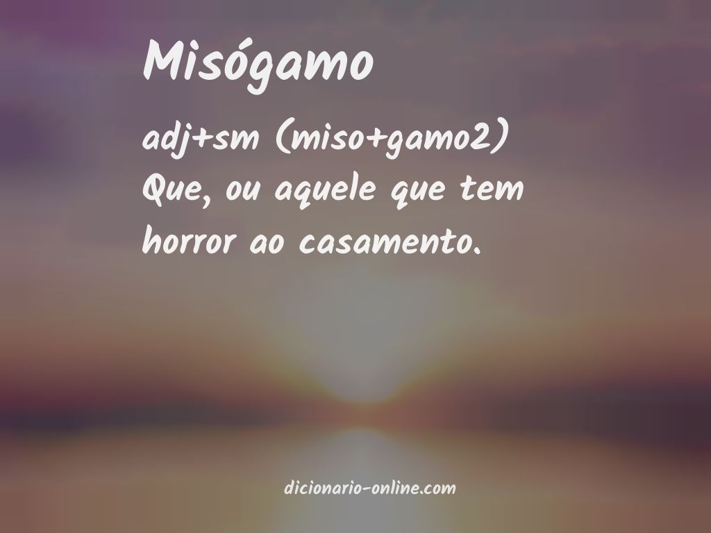 Significado de misógamo